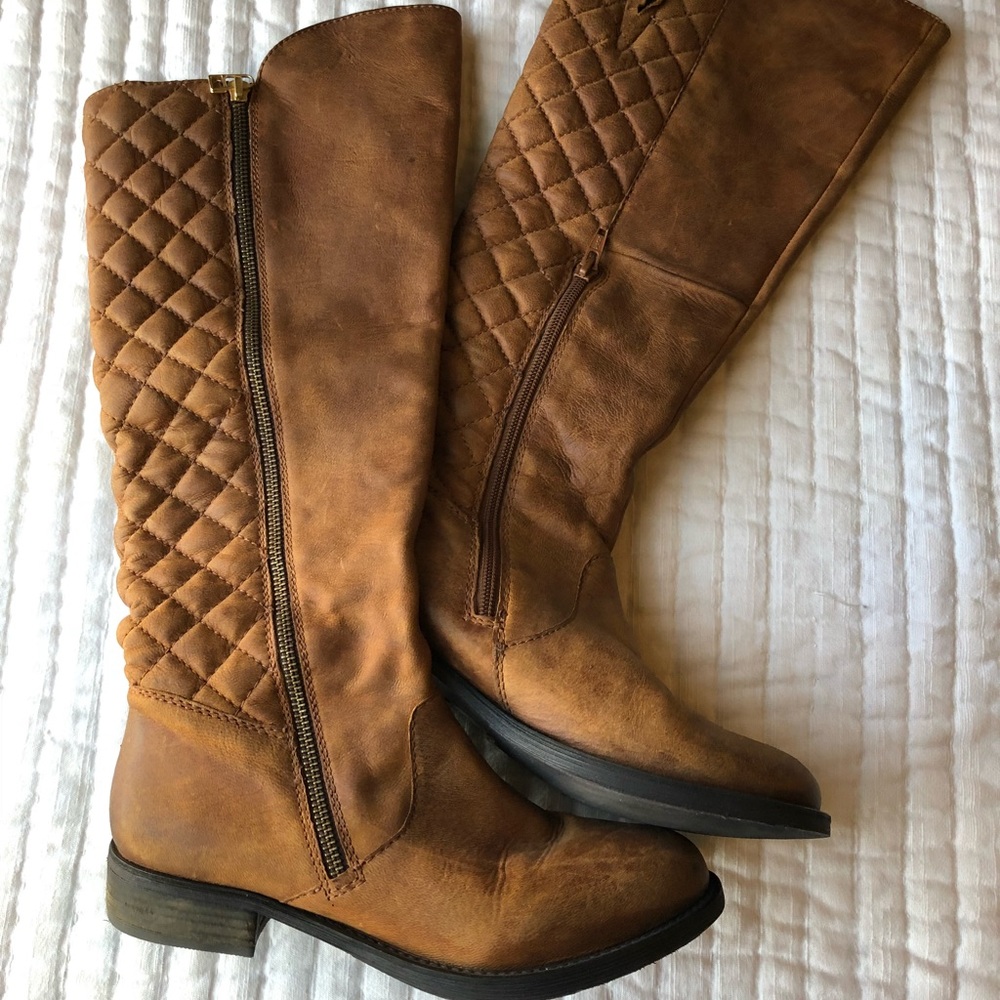 Steve Madden Quilted Riding Boots.
